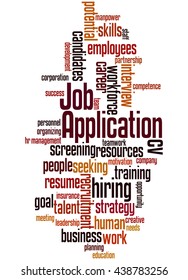 Job Application, word cloud concept on white background.