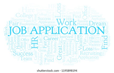 Job Application word cloud. Wordcloud made with text only.