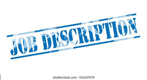 Job Description Blue Stamp On White Background