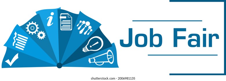 Job fair concept image with text and related symbols.