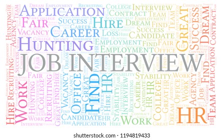 Job Interview Word Cloud Stock Illustration 1194819433 | Shutterstock