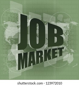 Job Market And Global Technology Background With The Earth Map, Raster