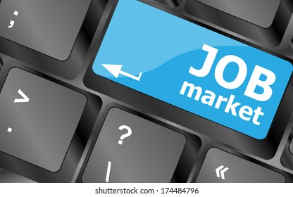 Job Market Key On The Computer Keyboard