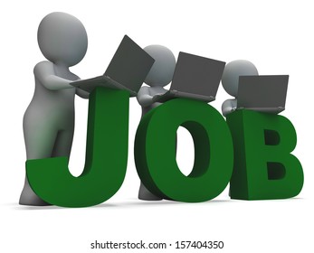 Job Online Showing Web Employment Search For Vacancy - Powered by Shutterstock