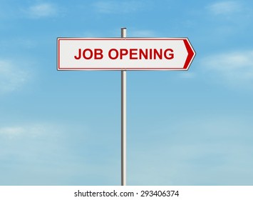 Job opening. Road sign on the sky background. Raster illustration. - Powered by Shutterstock