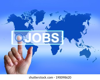 Jobs Map Representing Worldwide or Internet Career Search