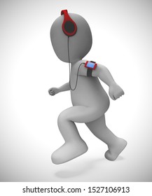 Jogging to keep fit preparation for a marathon. Wellness and stamina from running - 3d illustration