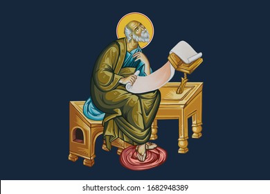 John The Apostle. Illustration In Byzantine Style