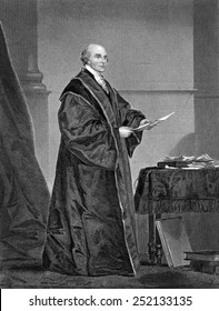 John Jay (1745-1829), First U.S. Supreme Court Chief Justice (1789-1795), Engraving 1858