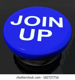 Join Up Button Showing Joining Membership Register
