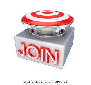 JOIN button.Isolated on white background.3d rendered.