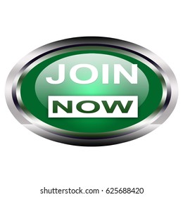 Join now button isolated . 3d illustration .