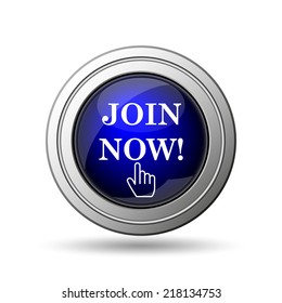 Join now icon. Internet button on white background. 