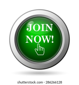 Join Now Icon. Internet Button On White Background 