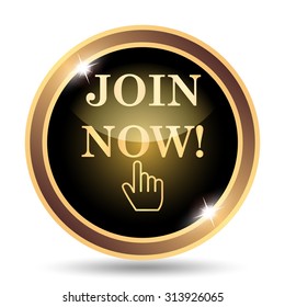 Join Now Icon. Internet Button On White Background.
