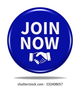 Join now icon. Internet button.3d illustration.