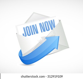 Join Now mail sign concept illustration design graphic