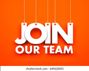 Join our team - text hanging on the ropes