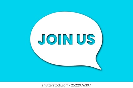 Join us announcement.Join us background with a speech bubble. Job recruiting advertisement. Background for recruitment of new employees