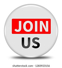 Join us button isolated. 3d illustration

