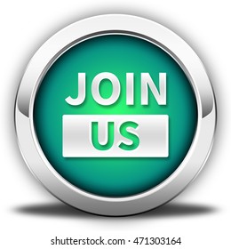 join us button isolated. 3D illustration
