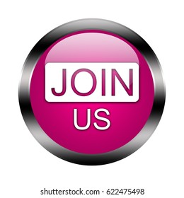 Join us button isolated, 3d illustration
