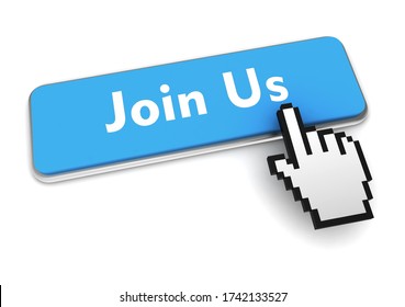 join us push button concept 3d illustration isolated