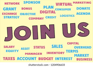 JOIN US words and tags cloud