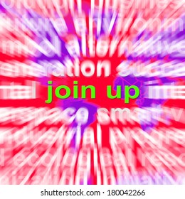 Join Up Word Cloud Showing Joining Membership Register