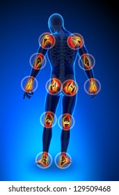 Joints Pain Full Figure - Arthritis Anatomy concept