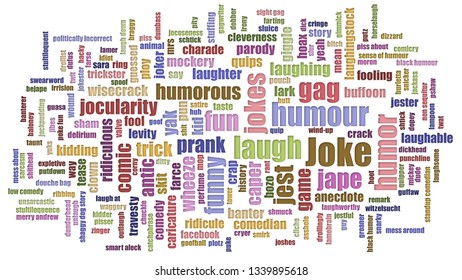Joke Tag Cloud Mixed On White Background