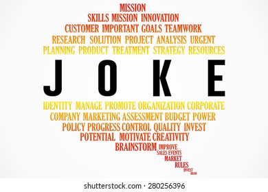 joke word on cloud bubble speech concept