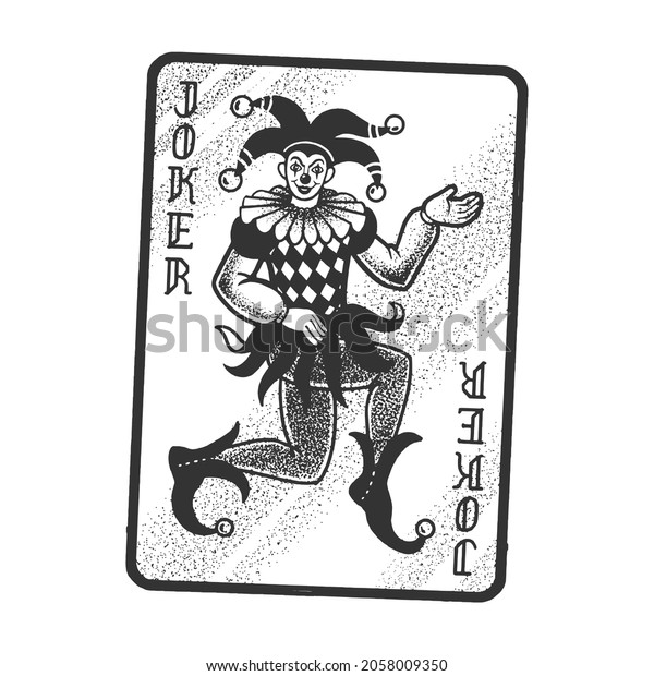 Joker Playing Card Deck Sketch Engraving Stock Illustration 2058009350 ...