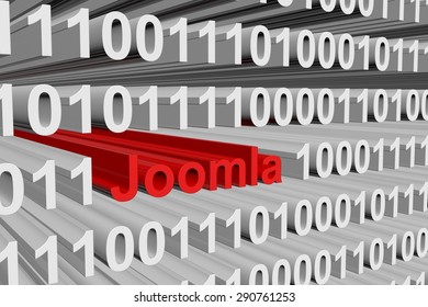 Joomla in the form of binary code, 3D illustration