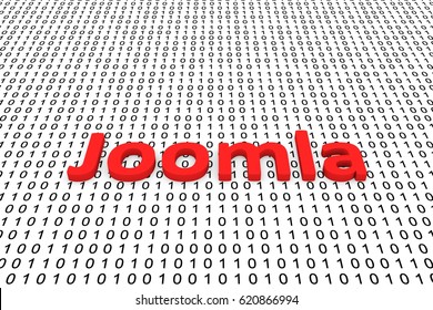 Joomla in the form of binary code, 3D illustration