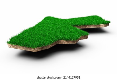 Jordan map soil land geology cross section with green grass 3d illustration - Powered by Shutterstock