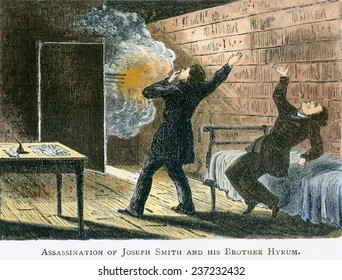 Joseph And Hyrum Smith Murdered In The Carthage Jail An Anti-Mormon Mob Stormed The Jail And Fired Through The Closed Door.