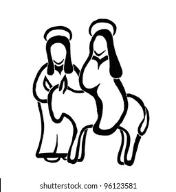 140 Mary and joseph riding donkey Images, Stock Photos & Vectors ...