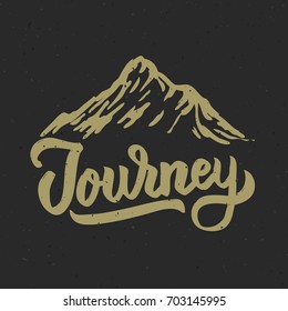 Journey Mountain Illustration Hand Drawn Lettering Stock Illustration ...