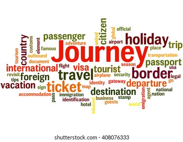 Journey Word Cloud Concept On White Stock Illustration 408076333 ...