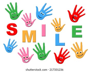 Joy Smile Representing Child Creativity And Childhood