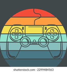 Joystick Controller, Analog Joystick, and Game Pad Stick Illustration.For t-shirt prints and other uses.
