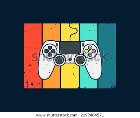 Joystick Controller, Analog Joystick, and Game Pad Stick Illustration.For t-shirt prints and other uses.