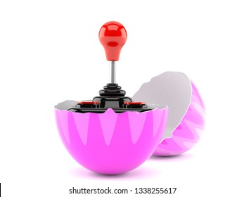 Joystick inside easter egg isolated on white background. 3d illustration