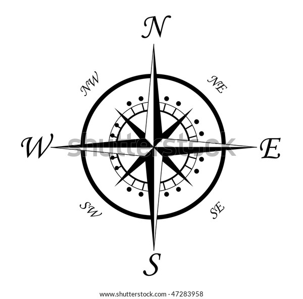 Jpeg Version Compass Symbol Isolated On Stock Illustration 47283958