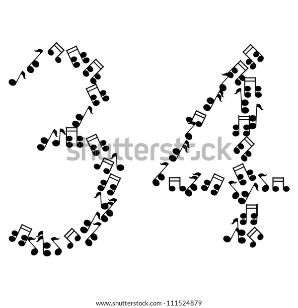 Jpeg Version Music Numbers Isolated On Stock Illustration 111524879