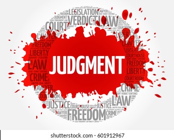 Judgement word cloud concept
