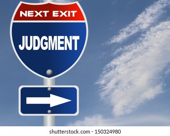 Judgment road sign