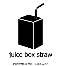 Juice Box Straw Icon. Simple Illustration Of Juice Box Straw Icon For Web