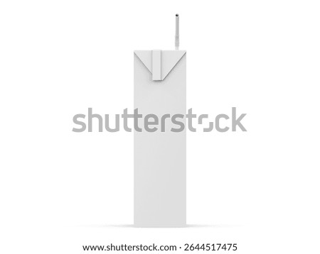 Juice packaging box mockup on isolated white background, 3d illustration